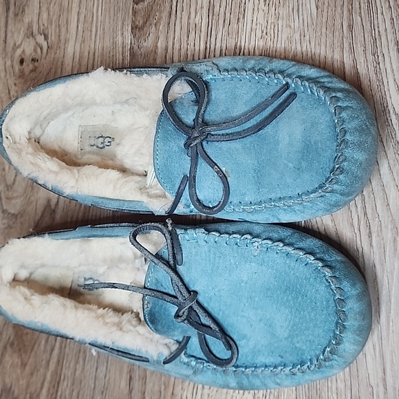 Ugg Dakota Atlantic Slippers Australia Womens Loafer Aqua Teal Moccasin - Picture 3 of 16